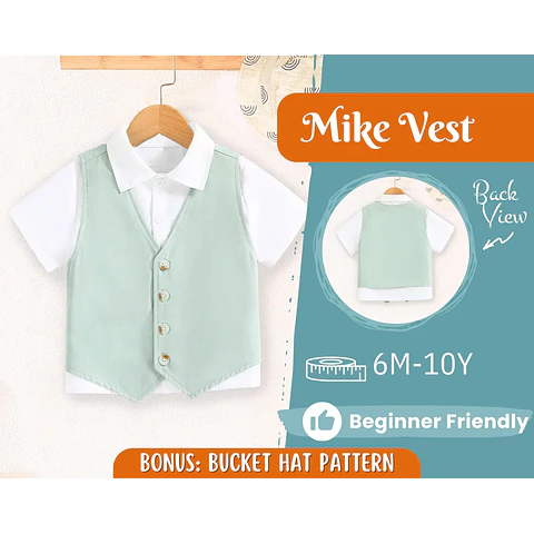 Vest Sewing Pattern for Kids, Kids Vest, Kids Pattern, PDF Pattern, Beginner Pattern, Sewing Pattern Toddlers, Kids Elegant Vest Pattern