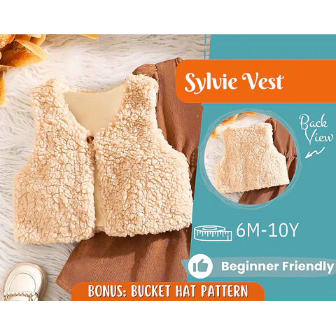 Vest Sewing Pattern for Kids, Teddy Vest Pattern, Kids Pattern, PDF Pattern, Beginner Pattern, Sewing Pattern Toddlers, Kids Vest Pattern