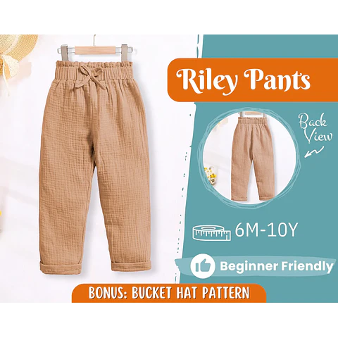 Pants Sewing Pattern for Kids, Elastic Waistband Pants Pattern, Kids Pattern, Baby Sewing Pattern, Beginner Pattern, Sewing Pattern Toddlers