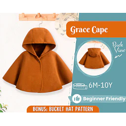 Cape Sewing Pattern for Kids, Capelet Pattern, Kids Pattern, Easy PDF Pattern, Beginner Pattern, Sewing Pattern Toddlers, Baby Pattern
