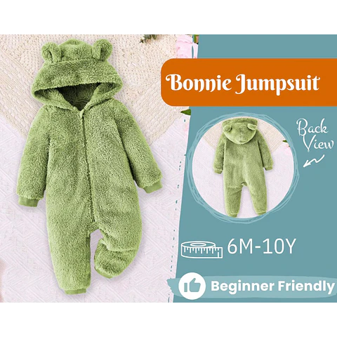 Jumpsuit Sewing Pattern for Kids, Hooded Jumpsuit, Kids Pattern, PDF Pattern, Beginner Pattern, Sewing Pattern Toddlers, Teddy Jumpsuit