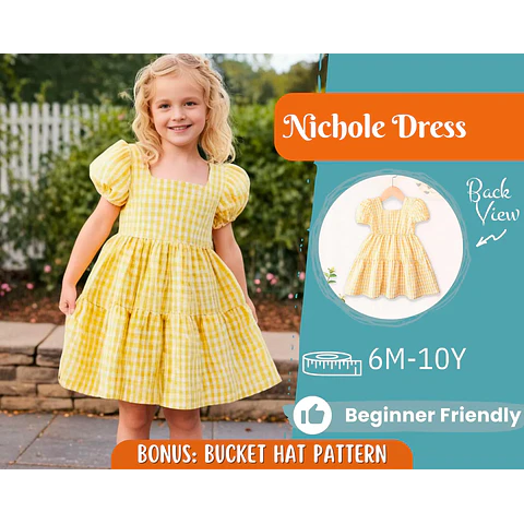Dress Sewing Pattern for Kids, Dress Pattern, Kids Pattern, Summer Dress Pattern, Beginner Pattern, Sewing Pattern Toddlers, Baby Pattern