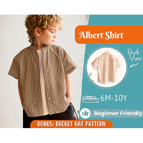 Shirt Sewing Pattern for Kids, Boy's Shirt Pattern, Kids Pattern, PDF Pattern, Beginner Pattern, Sewing Pattern Toddlers, Kids Shirt Pattern