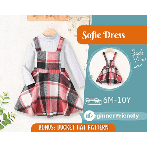 Dress Sewing Pattern for Kids, Dress Pattern, Kids Pattern, Overall Dress Pattern, Beginner Pattern, Sewing Pattern Toddlers, Baby Pattern