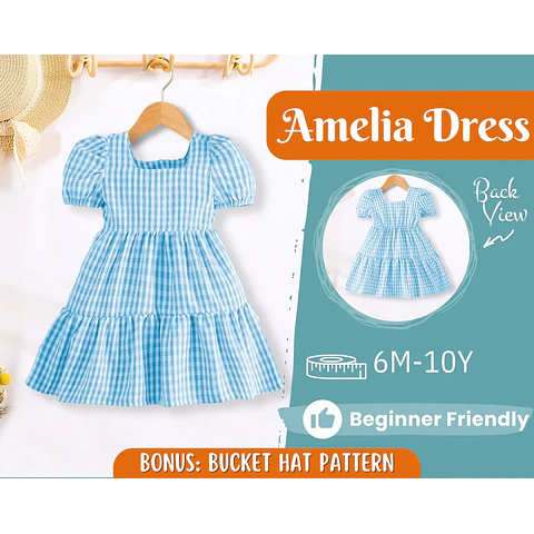 Dress Sewing Pattern for Kids, Dress Pattern, Kids Pattern, Summer Dress Pattern, Beginner Pattern, Sewing Pattern Toddlers, Baby Pattern