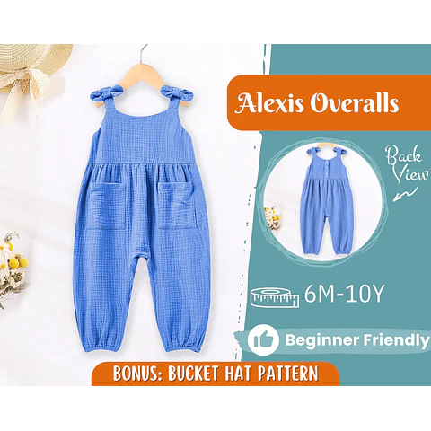 Overalls Sewing Pattern for Kids, Overalls Pattern, Kids Pattern, Jumpsuit Pattern, Beginner Pattern, Sewing Pattern Toddlers, PDF Pattern