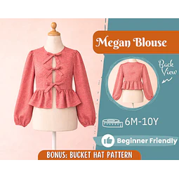 Girl Blouse Pattern, Sewing Pattern for Kids, Kids Pattern, Toddler Blouse Pattern, Beginner Pattern, Sewing Pattern Toddlers, Baby Pattern
