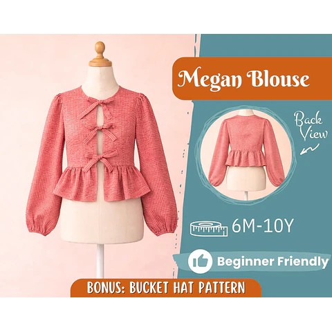 Girl Blouse Pattern, Sewing Pattern for Kids, Kids Pattern, Toddler Blouse Pattern, Beginner Pattern, Sewing Pattern Toddlers, Baby Pattern