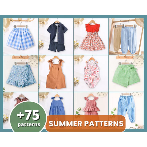 Kids Sewing Patterns Bundle, Sewing Patterns, Kids Patterns, Summer Patterns, Children Pattern, Easy Pattern, Beginner Pattern, PDF Pattern