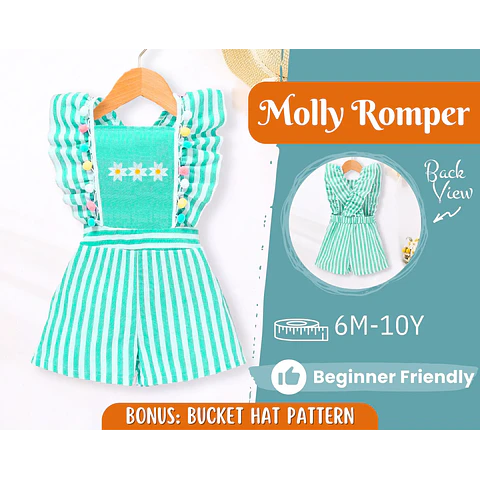 Romper Sewing Pattern for Kids, Romper Pattern, Kids Pattern, Overall Pattern, Beginner Pattern, Sewing Pattern Toddlers, Baby Pattern