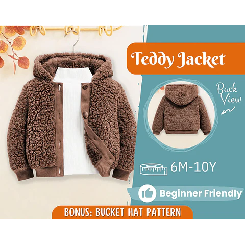 Jacket Sewing Pattern for Kids, Jacket Pattern, Kids Sewing Pattern, PDF Pattern, Beginner Pattern, Sewing Pattern Toddlers, Coat Pattern