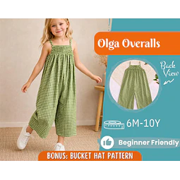 Overalls Sewing Pattern for Kids, Overalls Pattern, Kids Pattern, Jumpsuit Pattern, Beginner Pattern, Sewing Pattern Toddlers, Baby Pattern