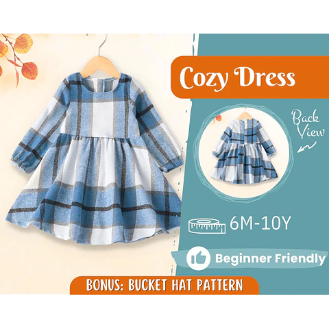 Dress Sewing Pattern for Kids, Dress Pattern, Kids Pattern, Easy PDF Pattern, Beginner Pattern, Sewing Pattern Toddlers, Baby Sewing Pattern