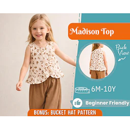 Top Sewing Pattern for Kids, Top Pattern, Kids Pattern, Girl Pattern, Beginner Pattern, Sewing Pattern Toddlers, PDF Pattern