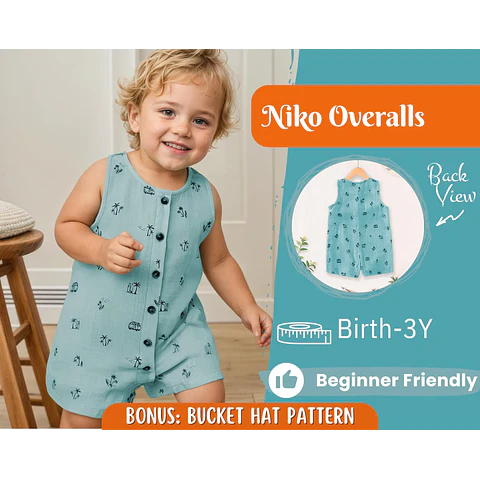 Overalls Sewing Pattern for Kids, Overalls Pattern, Kids Pattern, Jumpsuit Pattern, Beginner Pattern, Sewing Pattern Toddlers, Baby Pattern