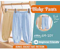 Pants Sewing Pattern for Kids, Elastic Waistband Pants Pattern, Kids Pattern, Baby Sewing Pattern, Beginner Pattern, Sewing Pattern Toddlers