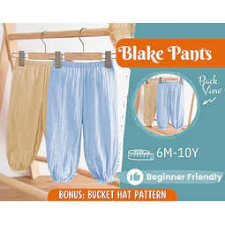 Pants Sewing Pattern for Kids, Elastic Waistband Pants Pattern, Kids Pattern, Baby Sewing Pattern, Beginner Pattern, Sewing Pattern Toddlers
