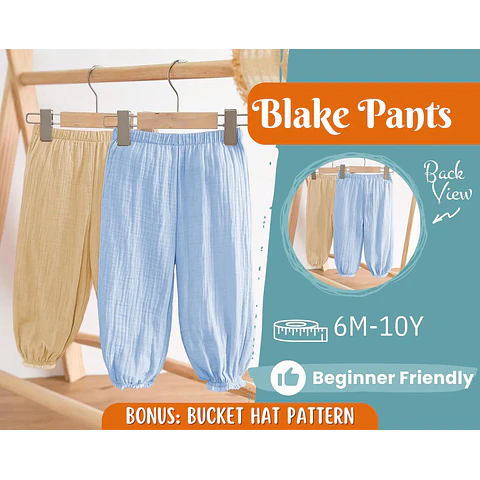 Pants Sewing Pattern for Kids, Elastic Waistband Pants Pattern, Kids Pattern, Baby Sewing Pattern, Beginner Pattern, Sewing Pattern Toddlers