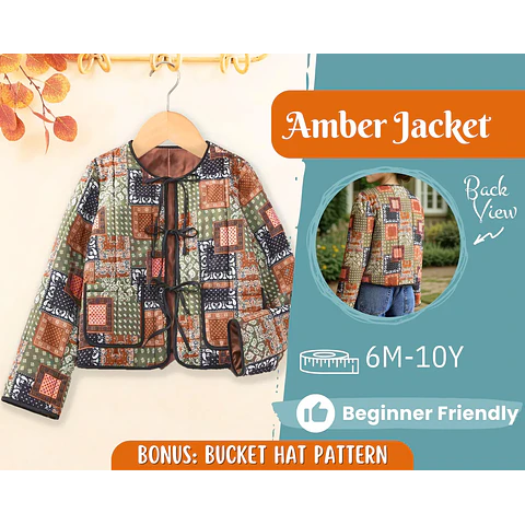 Jacket Sewing Pattern for Kids, Jacket Pattern, Kids Pattern, PDF Pattern, Beginner Pattern, Sewing Pattern Toddlers, Kids Quilted Jacket