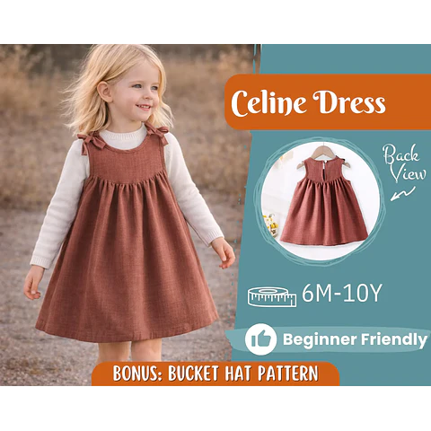 Dress Sewing Pattern for Kids, Dress Pattern, Kids Pattern, Summer Dress Pattern, Beginner Pattern, Sewing Pattern Toddlers, Baby Pattern