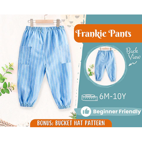 Pants Sewing Pattern for Kids, Elastic Waistband Pants Pattern, Kids Pattern, Baby Sewing Pattern, Beginner Pattern, Sewing Pattern Toddlers