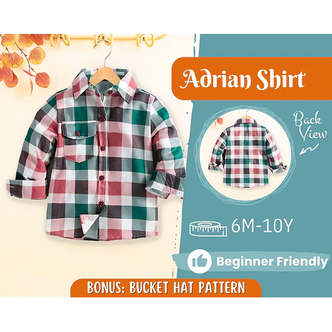 Shirt Sewing Pattern for Kids, Boy's Shirt Pattern, Kids Pattern, PDF Pattern, Beginner Pattern, Sewing Pattern Toddlers, Kids Shirt Pattern