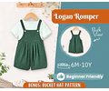 Romper Sewing Pattern for Kids, Romper Pattern, Kids Pattern, Overall Pattern, Beginner Pattern, Sewing Pattern Toddlers, Baby Pattern