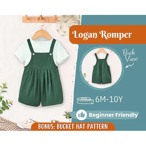 Romper Sewing Pattern for Kids, Romper Pattern, Kids Pattern, Overall Pattern, Beginner Pattern, Sewing Pattern Toddlers, Baby Pattern
