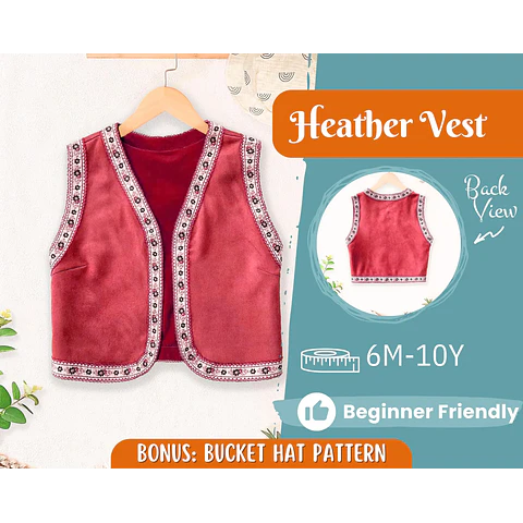 Vest Sewing Pattern for Kids, Kids Vest, Kids Pattern, PDF Pattern, Beginner Pattern, Sewing Pattern Toddlers, Waistcoat Sewing Pattern