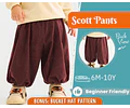 Baggy Pants Sewing Pattern for Kids, Elastic Waistband Pants, Kids Pattern, Baby Sewing Pattern, Beginner Pattern, Sewing Pattern Toddlers