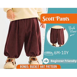 Baggy Pants Sewing Pattern for Kids, Elastic Waistband Pants, Kids Pattern, Baby Sewing Pattern, Beginner Pattern, Sewing Pattern Toddlers