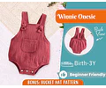 Bodysuit Sewing Pattern for Kids, Onesie Pattern with Snaps, Kids Pattern, Beginner Pattern, Baby Sewing Pattern, Baby Dungaree Pattern