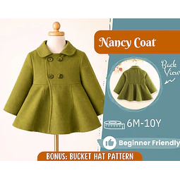Coat Sewing Pattern for Kids, Girl Coat Pattern, Kids Pattern, PDF Pattern, Beginner Pattern, Sewing Pattern Toddlers, Kids Jacket Pattern