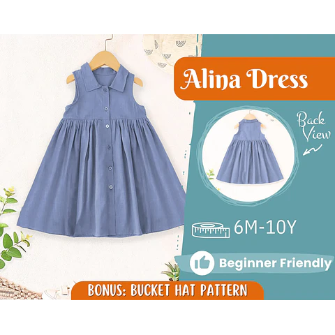 Dress Sewing Pattern for Kids, Dress Pattern, Kids Pattern, Summer Dress Pattern, Beginner Pattern, Sewing Pattern Toddlers, Baby Pattern