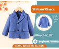 Blazer Sewing Pattern for Kids, Kids Blazer, Kids Pattern, PDF Pattern, Beginner Pattern, Sewing Pattern Toddlers, Kids Jacket Pattern