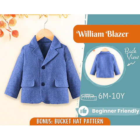 Blazer Sewing Pattern for Kids, Kids Blazer, Kids Pattern, PDF Pattern, Beginner Pattern, Sewing Pattern Toddlers, Kids Jacket Pattern