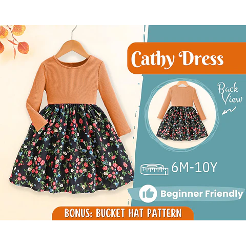 Dress Sewing Pattern for Kids, Dress Pattern, Kids Pattern, PDF Pattern, Beginner Pattern, Sewing Pattern Toddlers, Kids Sewing Pattern