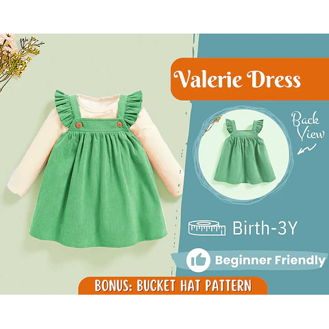 Dress Sewing Pattern for Kids, Dress Pattern, Kids Pattern, Beginner Pattern, Baby Sewing Pattern, Baby Girl Dress Pattern, Pinafore Dress