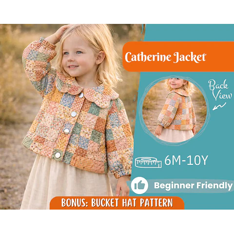 Quilted Jacket Sewing Pattern for Kids, Jacket Pattern, Kids Pattern, PDF Pattern, Beginner Pattern, Sewing Pattern Toddlers, Coat Pattern