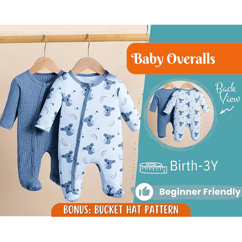 Baby Jumpsuit Sewing Pattern for Kids, Newborn Jumpsuit, Kids Pattern, PDF Pattern, Beginner Pattern, Sewing Pattern Toddlers, Kids Overalls