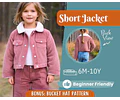 Jacket Sewing Pattern for Kids, Short Jacket Pattern, Kids Pattern, PDF Pattern, Beginner Pattern, Sewing Pattern Toddlers, Coat Pattern