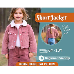 Jacket Sewing Pattern for Kids, Short Jacket Pattern, Kids Pattern, PDF Pattern, Beginner Pattern, Sewing Pattern Toddlers, Coat Pattern
