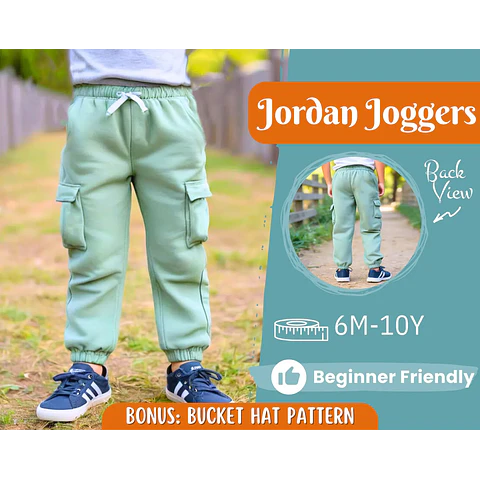 Cargo Joggers Sewing Pattern for Kids, Pants Pattern, Kids Pattern, Joggers Pattern, Beginner Pattern, Sewing Pattern Toddlers, PDF Pattern