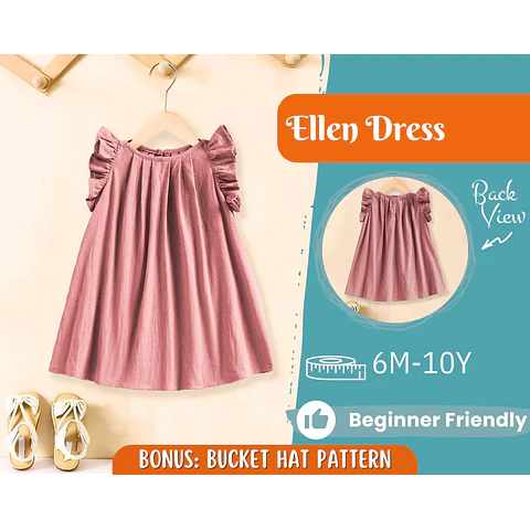 Dress Sewing Pattern for Kids, Dress Pattern, Kids Pattern, Summer Dress Pattern, Beginner Pattern, Sewing Pattern Toddlers, Baby Pattern