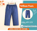Pants Sewing Pattern for Kids, Elastic Waistband Pants Pattern, Kids Pattern, Baby Sewing Pattern, Beginner Pattern, Sewing Pattern Toddlers