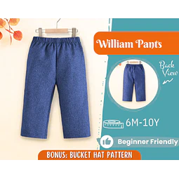 Pants Sewing Pattern for Kids, Elastic Waistband Pants Pattern, Kids Pattern, Baby Sewing Pattern, Beginner Pattern, Sewing Pattern Toddlers