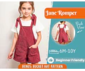 Romper Sewing Pattern for Kids, Romper Pattern, Kids Pattern, Overall Pattern, Beginner Pattern, Sewing Pattern Toddlers, Baby Pattern