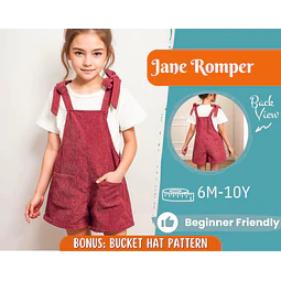 Romper Sewing Pattern for Kids, Romper Pattern, Kids Pattern, Overall Pattern, Beginner Pattern, Sewing Pattern Toddlers, Baby Pattern