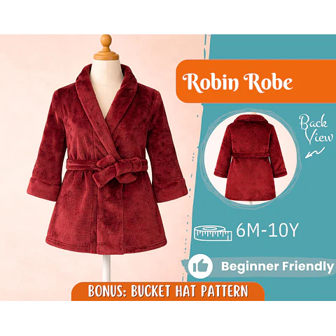 Robe Sewing Pattern for Kids, Toddler Pattern, Kids Pattern, PDF Pattern, Beginner Pattern, Sewing Pattern Toddlers, Teddy Robe Pattern