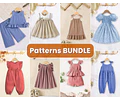 Kids Bundle, Overalls for Kids, Sewing Patterns for Kids PDF, PDF Pattern, Jumpsuit Pattern, Kids Sewing Patterns, Kids Patterns, Girl Dress